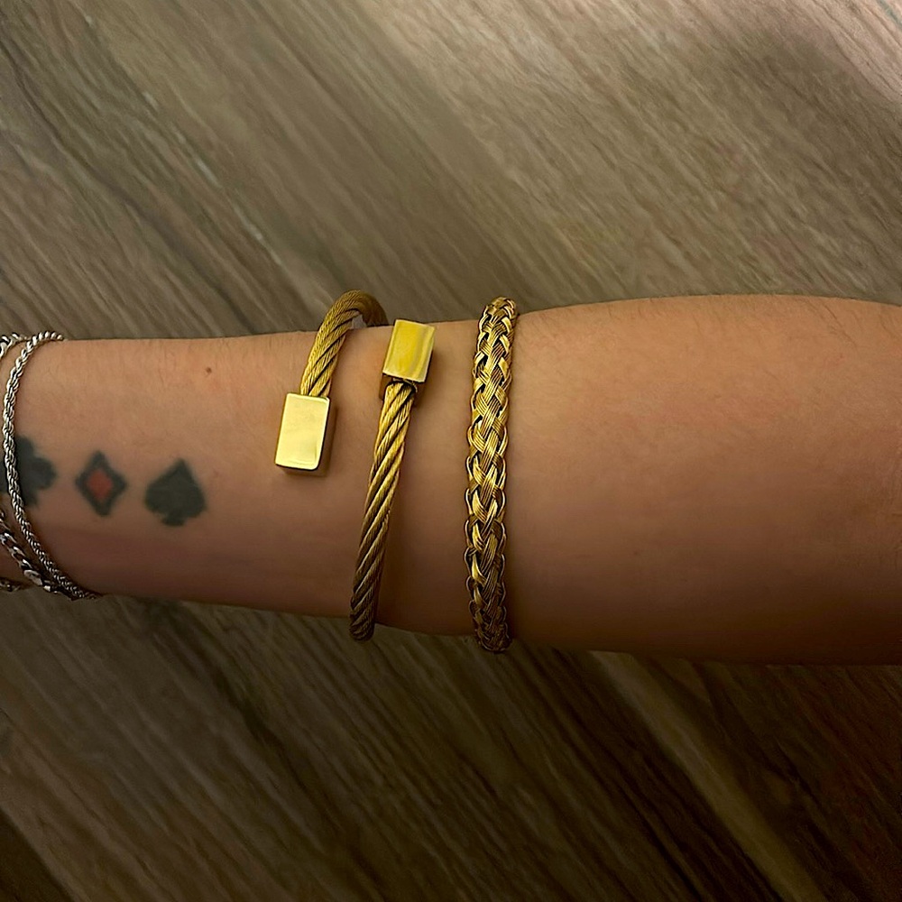 (2) 14kt gp stack bracelets